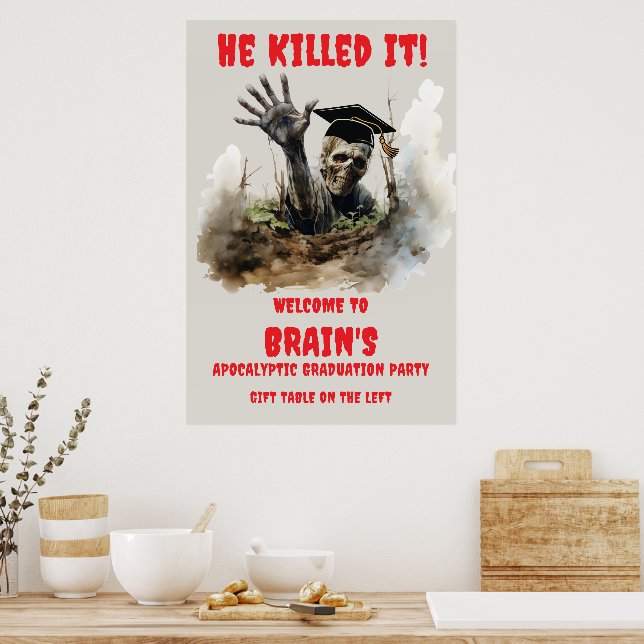 Poster Formatura Zumbi Você Matou Isso (Cozinha)