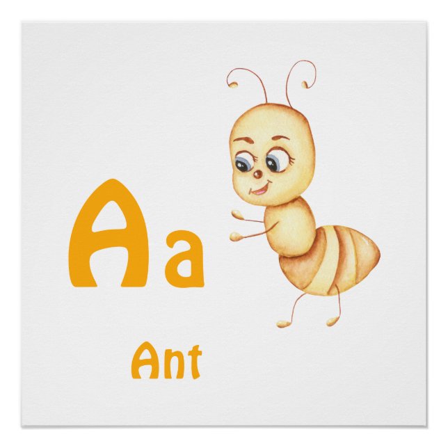 Pôster Formiga personalize ABC: Letra A - Adicione Seu No (Frente)