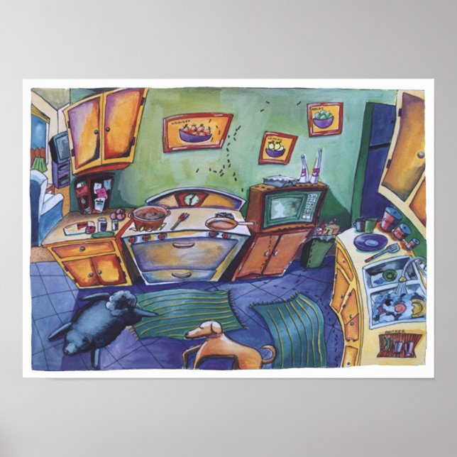 Pôster Formigas na cozinha (Frente)