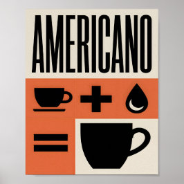 Poster Fórmula de Café Americano Minimalista Laranja