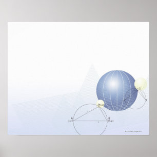 Poster Fórmula, gráfico, símbolos matemáticos