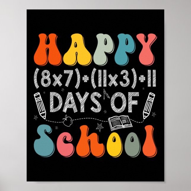 Poster Fórmula Matemática 100 Dias De Escola Professor De (Frente)