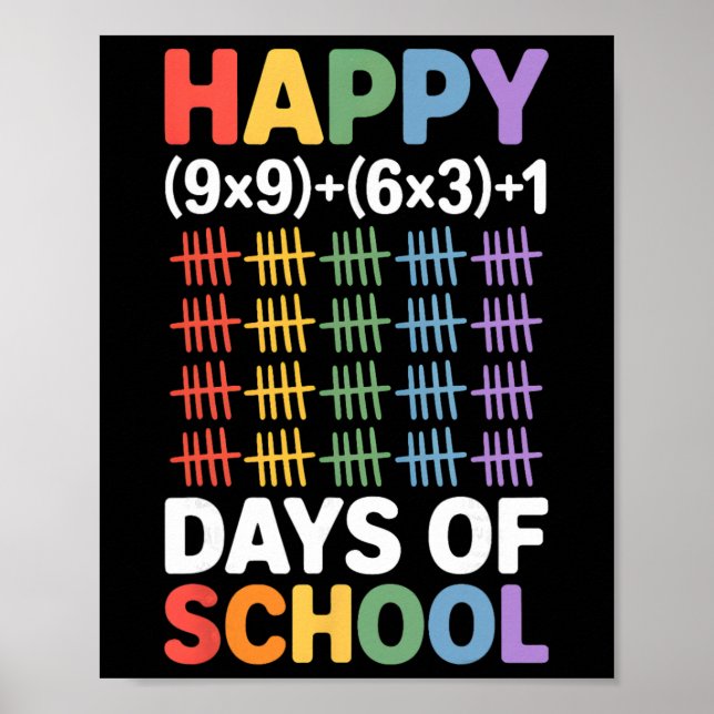 Poster Fórmula Matemática 100 Dias De Escola Professor De (Frente)