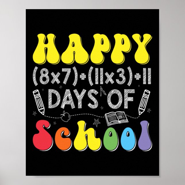 Poster Fórmula Matemática 100 Dias De Escola Professor De (Frente)