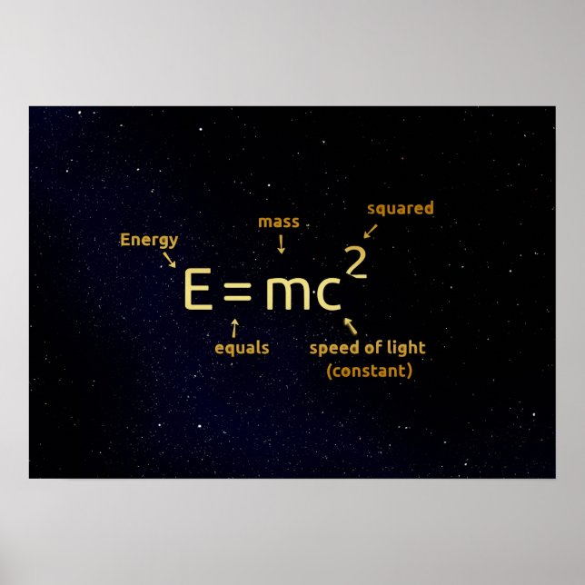 Poster fórmula matemática einstein em estrelas noturnas p (Frente)