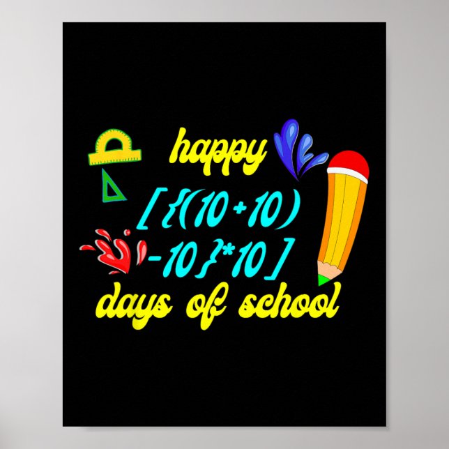 Poster Fórmula Matemática Feliz 100 Dias De Matemática En (Frente)