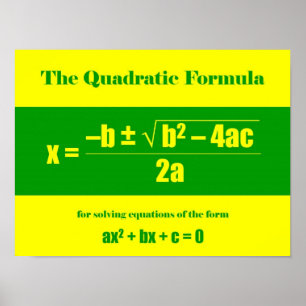 Pôster Fórmula quadrática