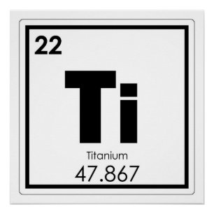 Pôster Fórmula química do elemento químico titânio fórmul