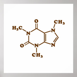 Pôster Fórmula Química Molecular Cafeína