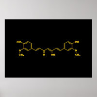 Fórmula química molecular da curcumina turmérica