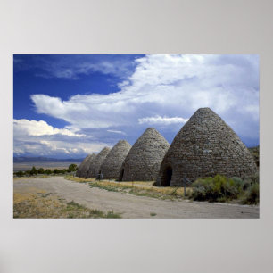Pôster Fornos do carvão vegetal da divisão, Nevada
