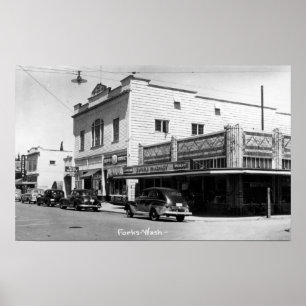 Poster Forquilhas, rua SceneForks de WashingtonA, WA