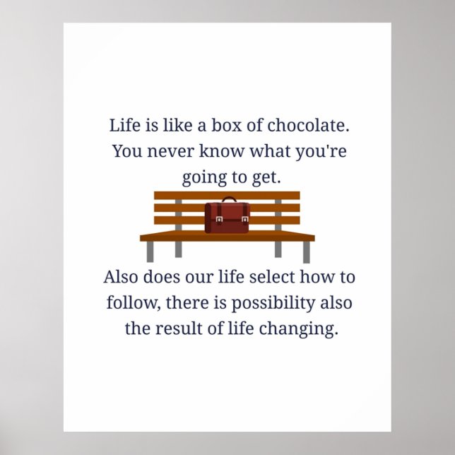 Poster Forrest Gump cita a vida como uma caixa de chocola (Frente)