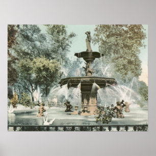 Poster Forsyth Fountain Savannah GA