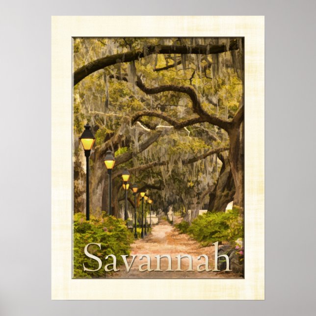 Poster Forsyth Park - Savannah, GA (Frente)