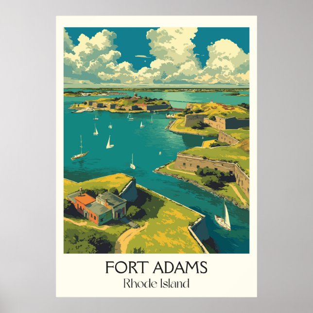 Poster Fort Adams Rhode Island Harbor (Frente)