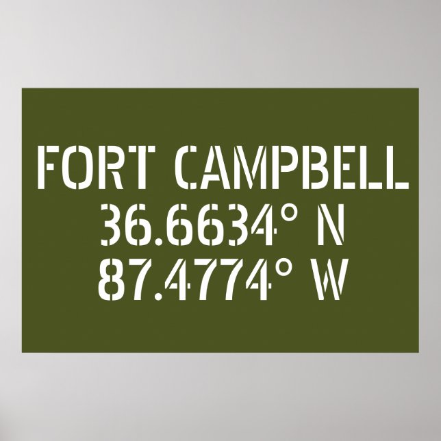 Poster Fort Campbell Latitude Longitude (Frente)