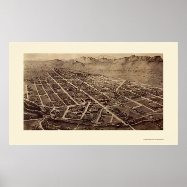 Pôster Fort Collins, CO Mapa Panorâmico - 1899 (Frente)