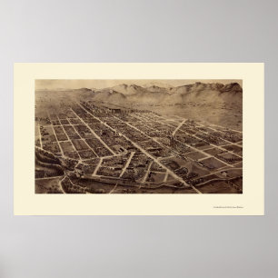 Pôster Fort Collins, mapa panorâmico do CO - 1899