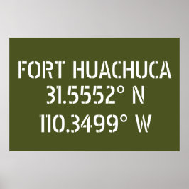 Poster Fort Huachuca Latitude Longitude