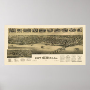 Poster Fort Madison, IA Panorâmica - 1888