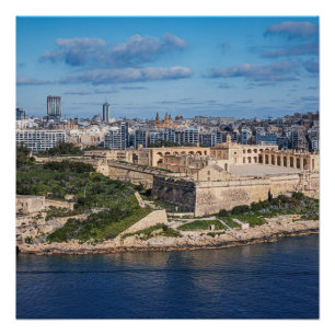 Pôster Fort Manoel e Sliema de La Valetta, Malta