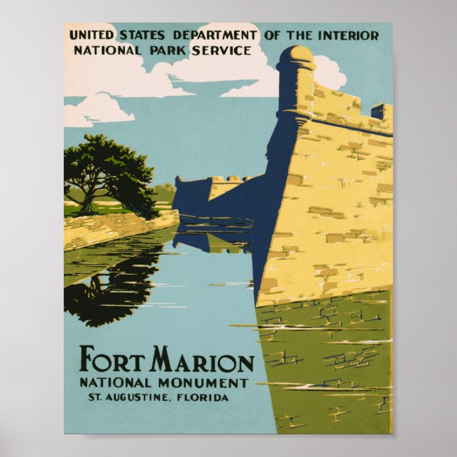 Poster Fort Marion National Monument Vintage (Frente)