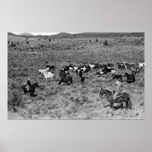 Pôster Fort Rock, Oregon Cowboy no Jardim do Diabo