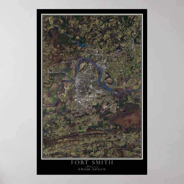 Poster Fort Smith Arkansas Do Space Satellite Map (Frente)
