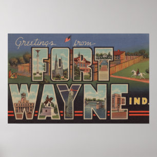 Pôster Fort Wayne, Indiana - grandes cenas 2 da letra
