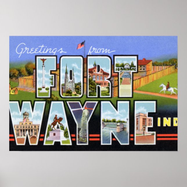 Poster Fort Wayne Indiana - Grandes Saudações (Frente)