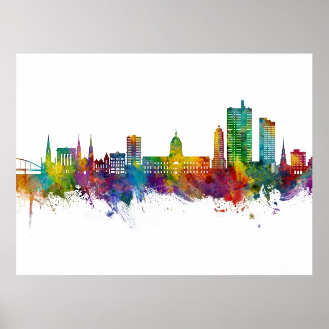 Poster Fort Wayne Indiana Skyline (Frente)