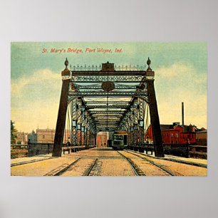 Pôster Fort Wayne, Ponte da Rua de Indiana, 1910