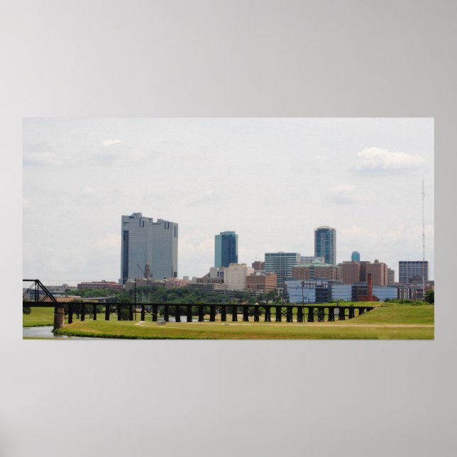 Pôster Fort Worth skyline (Frente)