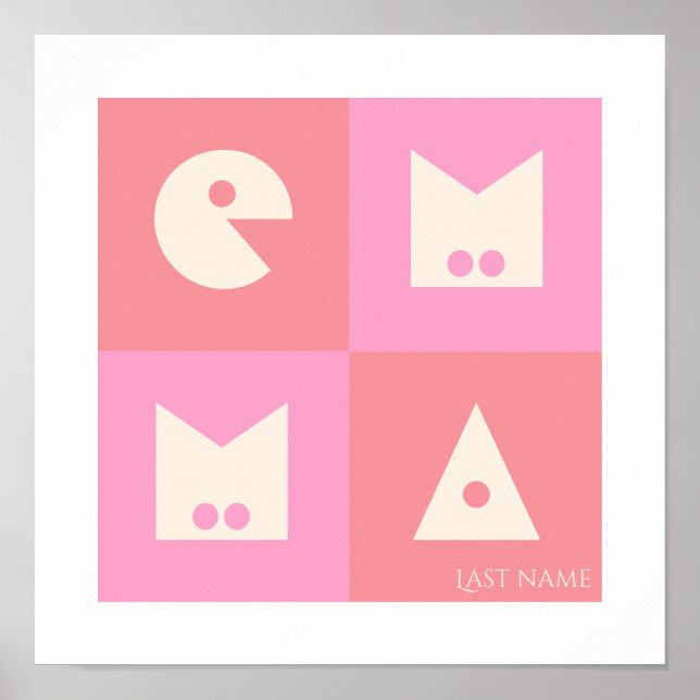 Poster Fortalecimento cor-de-rosa Poster, muro de arte, d (Frente)