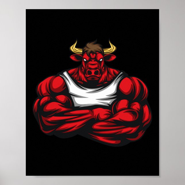 Poster Forte Como Bull Bodybuilding (Frente)