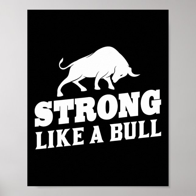 Poster Forte Como Um Bodybuilding Touro Poderoso 9 (Frente)