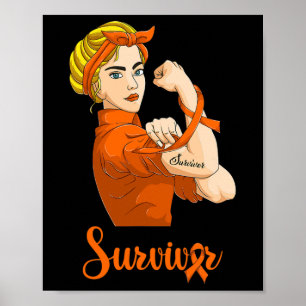 Poster Forte consciência dos Canceres sanguíneos das mulh