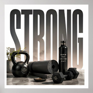 Poster Forte Gráfico Editorial de Luxo Fitness