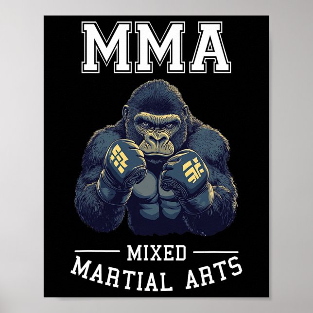Poster Forte Mma Gorilla - Luta Contra A Gaiola De Boxas  (Frente)