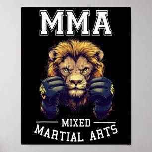 Poster Forte Mma Lion - Tai Boxingando Luta