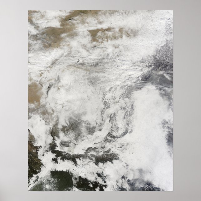 Poster Forte queda de neve na China (Frente)