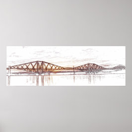 Poster Forth Bridge Scotland Minimalist Sketch