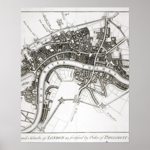 Poster Fortifications de Londres em 1642 e 1643, 1738