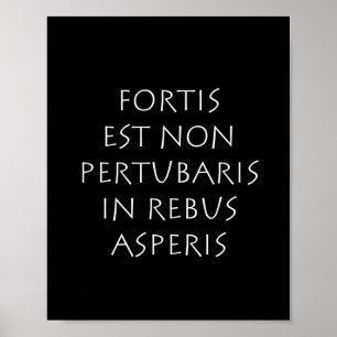 Poster Fortis est non pertubaris em rebus asperis
