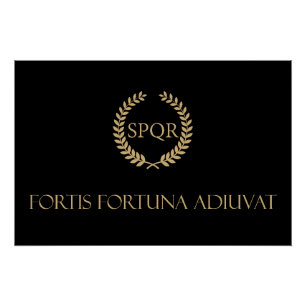 Pôster Fortis Fortuna Adiuvat - A Fortuna Favorece os Cor