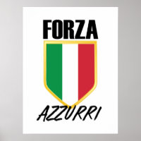 Forza Azzurri Itália Flag Soccer