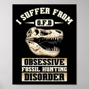 Poster Fóssil caçando Dinossauros Ossos Paleontólogo Foss