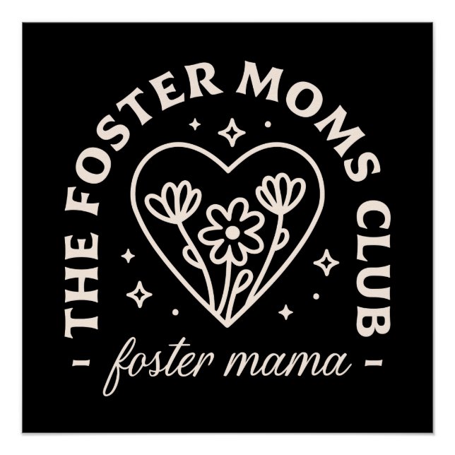 Pôster Foster care mães group retro vintage black (Frente)