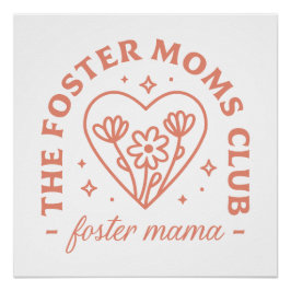 Pôster Foster Mãe Adoção Mama Folha Estética floral